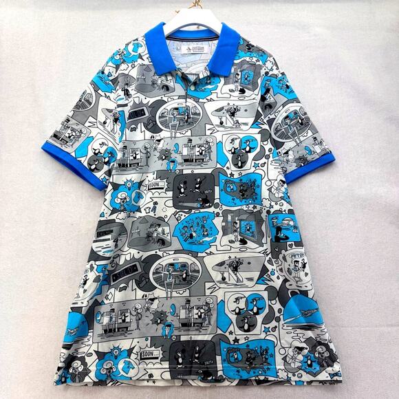 EUC Rare Original Penguin by Munsingwear Cartoon Traveling SS Polo Shirt Large - Picture 1 of 4